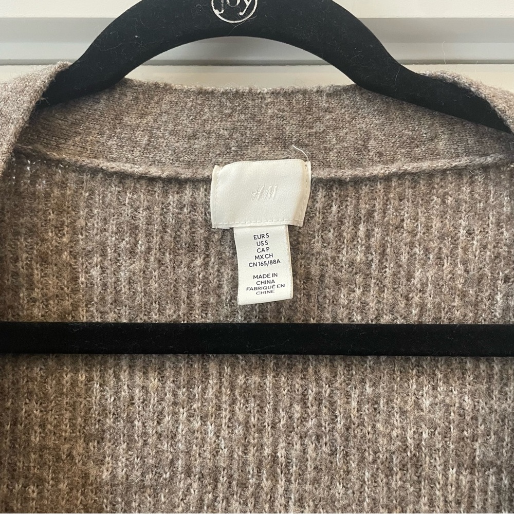 H&M‎ Women's Open Front Cardigan Sweater Brown Size Small - Picture 2 of 5